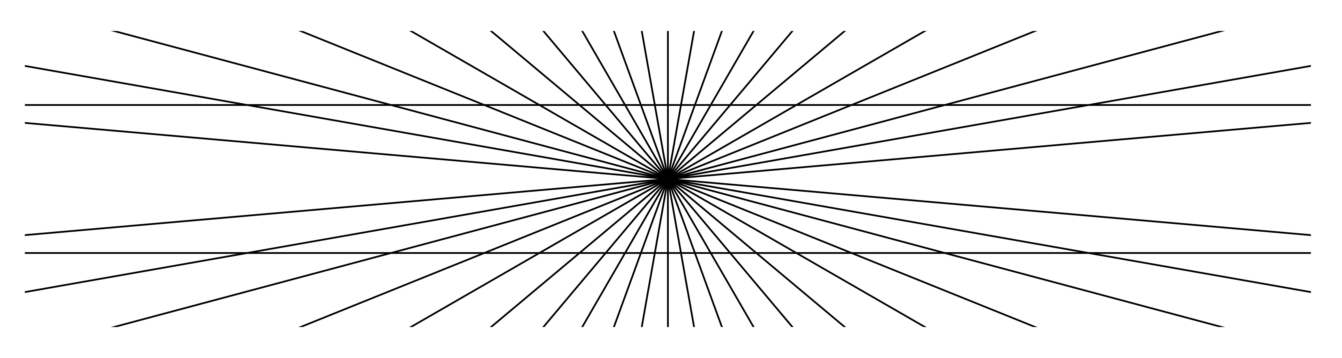 A) Hering illusion. Straight lines appear to be curved outwards